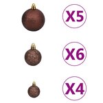 vidaXL Arbre de Noël artificiel pré-éclairé et boules bleu 120 cm PVC