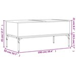 vidaXL Table basse sonoma gris 100x50x45 cm bois d'ingénierie et métal