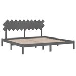 vidaXL Cadre de lit Gris 200x200 cm Bois massif