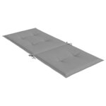 vidaXL Coussins de chaise de jardin à dossier haut lot de 2 gris tissu