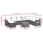 vidaXL Salon de jardin 9 Pièces avec coussins noir résine tressée