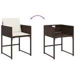 vidaXL Ensemble à manger de jardin avec coussins 13 Pièces marron rotin