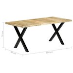 vidaXL Table à manger 180x90x76 cm Bois de manguier massif