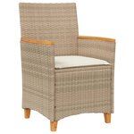 vidaXL Chaises de jardin coussins lot de 2 beige résine tressée bois