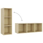 vidaXL Meubles TV 2 Pièces Chêne sonoma 107x35x37 cm Bois d'ingénierie