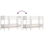 vidaXL Lit superposé Blanc 90x200 cm Bois de pin massif
