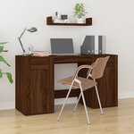 vidaXL Bureau avec armoire chêne marron bois d'ingénierie