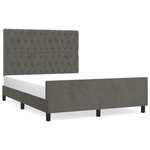 vidaXL Cadre de lit avec tête de lit Gris foncé 140x200 cm Velours
