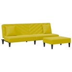 vidaXL Ensemble de canapés 2 Pièces avec coussins jaune velours