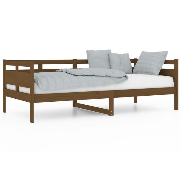 vidaXL Lit de jour marron miel bois de pin massif 90x200 cm