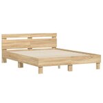 vidaXL Cadre de lit avec tête de lit chêne sonoma 140x190 cm