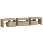 vidaXL Meuble TV avec lumières LED Chêne sonoma 200x36 5x40 cm