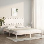vidaXL Cadre de lit Blanc 160x200 cm Bois massif