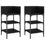 vidaXL Tables de chevet 2 Pièces noir 35x34 5x70 cm bois d'ingénierie