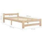 vidaXL Cadre de lit Bois de pin massif 90x200 cm