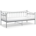 vidaXL Cadre de canapé-lit Gris Métal 90x200 cm