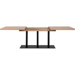 Table à manger extensible QUADRATO - 8 à 12 personnes - Mélaminé chêne et noir - 160-240 x 75 x 80 cm