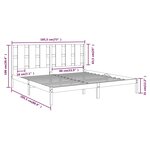 vidaXL Cadre de lit bois massif 180x200 cm super king