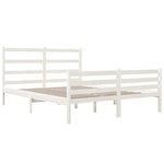 vidaXL Cadre de lit Blanc Bois de pin massif 120x190 cm Petit double