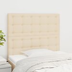 vidaXL Têtes de lit 2 Pièces Crème 90x5x78/88 cm Tissu