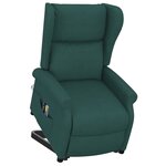 vidaXL Fauteuil de massage Vert foncé Tissu