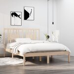 vidaXL Cadre de lit Bois de pin massif 120x200 cm