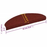 vidaXL Tapis d'escalier auto-adhésif Poinçon aiguilleté 15 Pièces Rouge