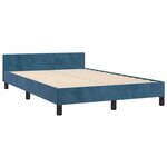 vidaXL Cadre de lit avec tête de lit bleu foncé 120x190 cm velours