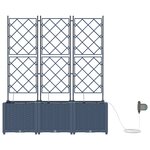 Bacs de jardin vidaXL avec système d'irrigation 3 Pièces Gris