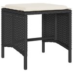 vidaXL Salon de jardin 4 Pièces avec coussins noir résine tressée