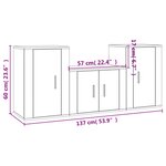 vidaXL Ensemble de meubles TV 3 Pièces Blanc brillant Bois d'ingénierie