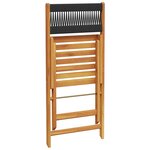 vidaXL Ensemble à manger de jardin 5Pièces noir polypropylène bois massif