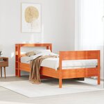 vidaXL Cadre de lit sans matelas cire marron 90x190 cm bois pin massif