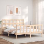 vidaXL Cadre de lit avec tête de lit 160x200 cm bois massif