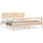 vidaXL Cadre de lit avec tête de lit 200x200 cm bois massif