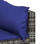 vidaXL Salon de jardin 3 Pièces avec coussins Gris Résine tressée