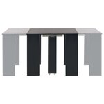 vidaXL Table à dîner extensible Noir brillant 175x90x75 cm