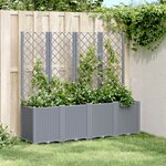 vidaXL Jardinière avec treillis gris 160x40x140 cm PP