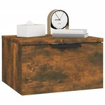 vidaXL Tables de chevet murales 2 Pièces Chêne fumé 34x30x20 cm