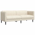 vidaXL Ensemble de canapés 2 Pièces crème tissu