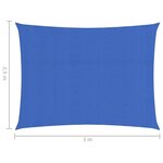 vidaXL Voile d'ombrage 160 g/m² Bleu 2 5x3 m PEHD