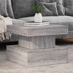 vidaXL Table basse avec lumières LED sonoma gris 50x50x40 cm