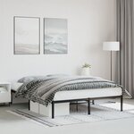 vidaXL Cadre de lit métal sans matelas noir 150x200 cm