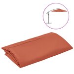 vidaXL Tissu de remplacement pour parasol déporté Terre cuite 350 cm