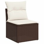 vidaXL Salon de jardin avec coussins 5 Pièces marron résine tressée