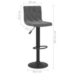 vidaXL Tabourets de bar lot de 2 Gris foncé Velours
