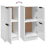 vidaXL Buffet Blanc brillant 30x30x70 cm Bois d'ingénierie