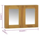 vidaXL Armoire à miroir 60x10x40 cm Bois de teck solide