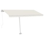 vidaXL Auvent manuel rétractable avec LED 450x300 cm Crème