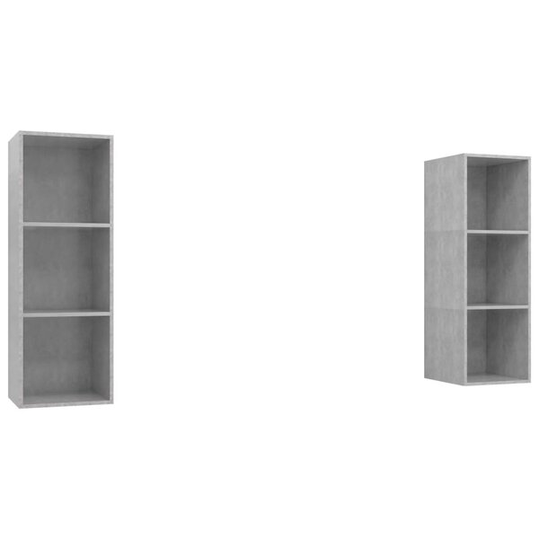 vidaXL Meubles TV muraux 2 Pièces Gris béton Aggloméré